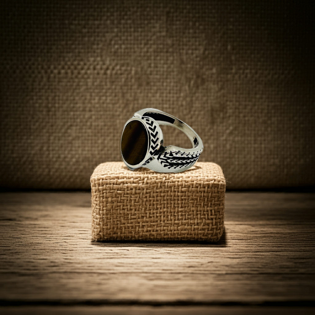 Ottoman Crescent Sword Ring (Pure Chandi 925)