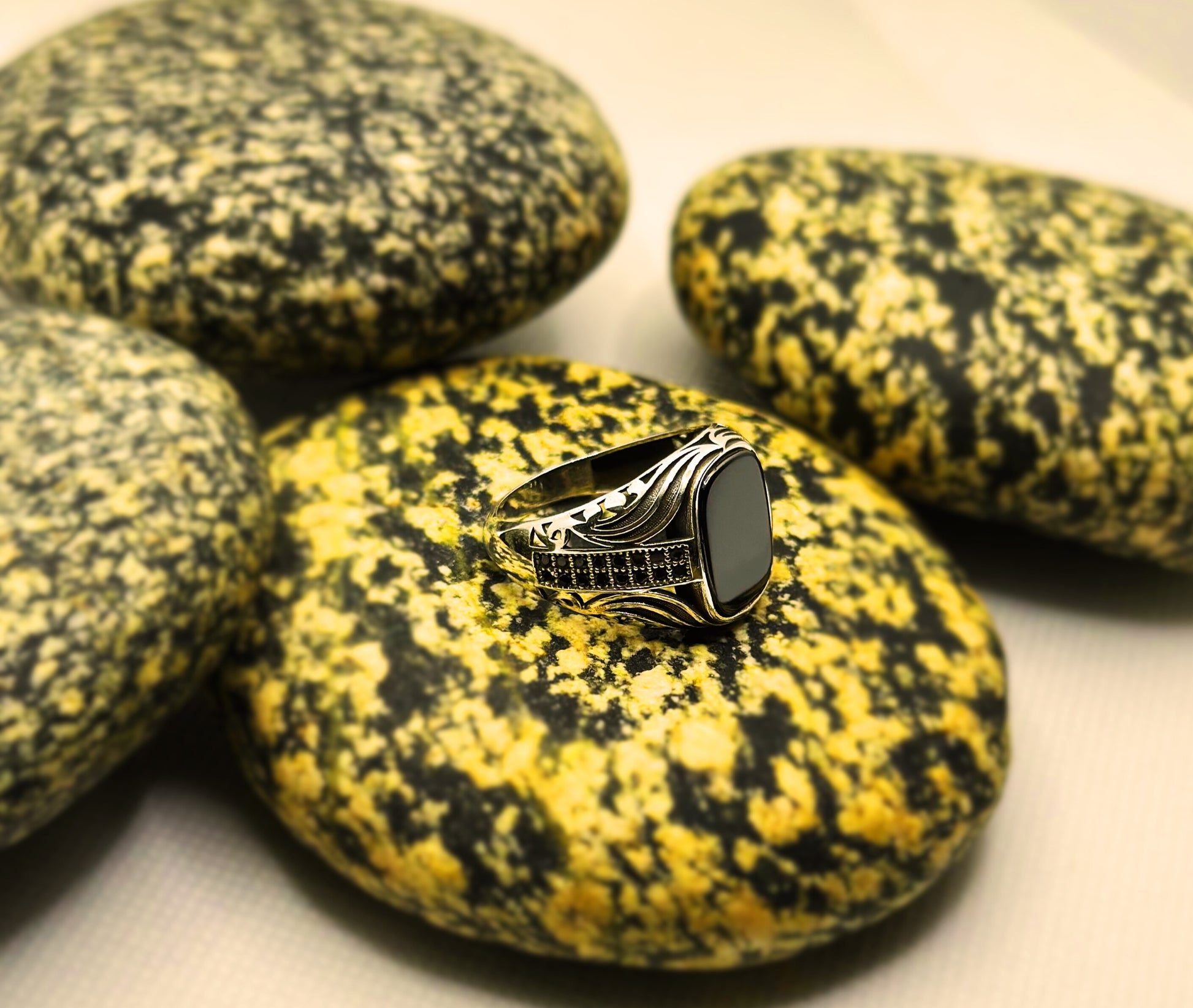 Turkish Onyx Ring (Pure Chandi 925)