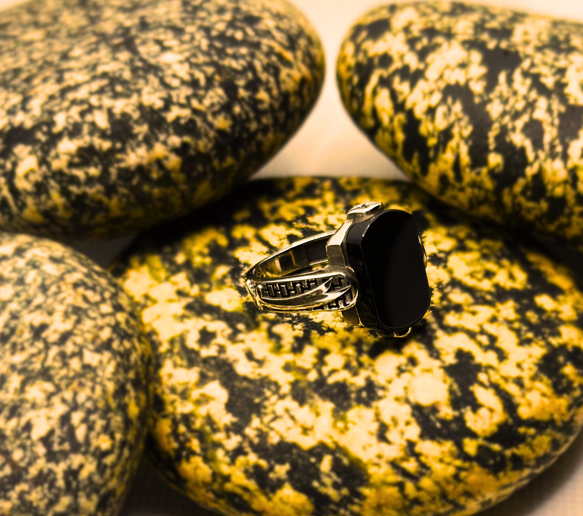 Turkish Signet Ring with Black Onyx (Pure Chandi 925)