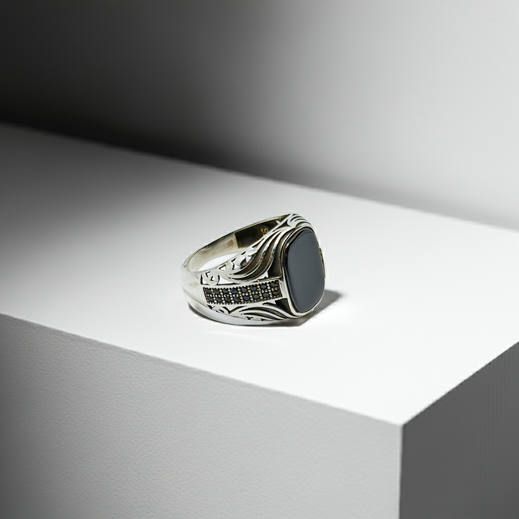Turkish Onyx Ring (Pure Chandi 925)