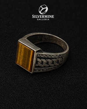 Ottoman Chain Pattern Silver Ring (Pure Chandi 925)