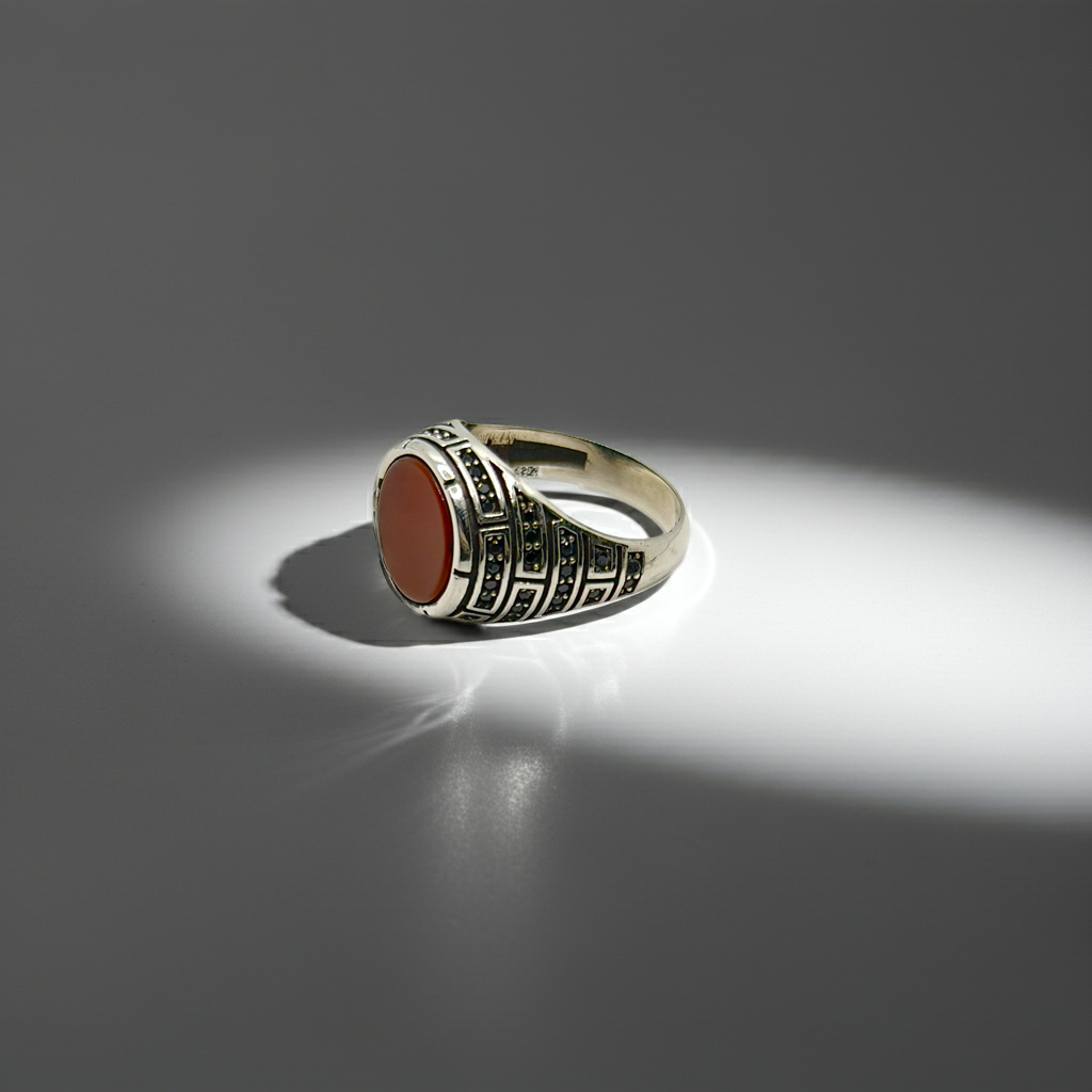 Turkish Carnelian Silver Ring (Pure Chandi 925)