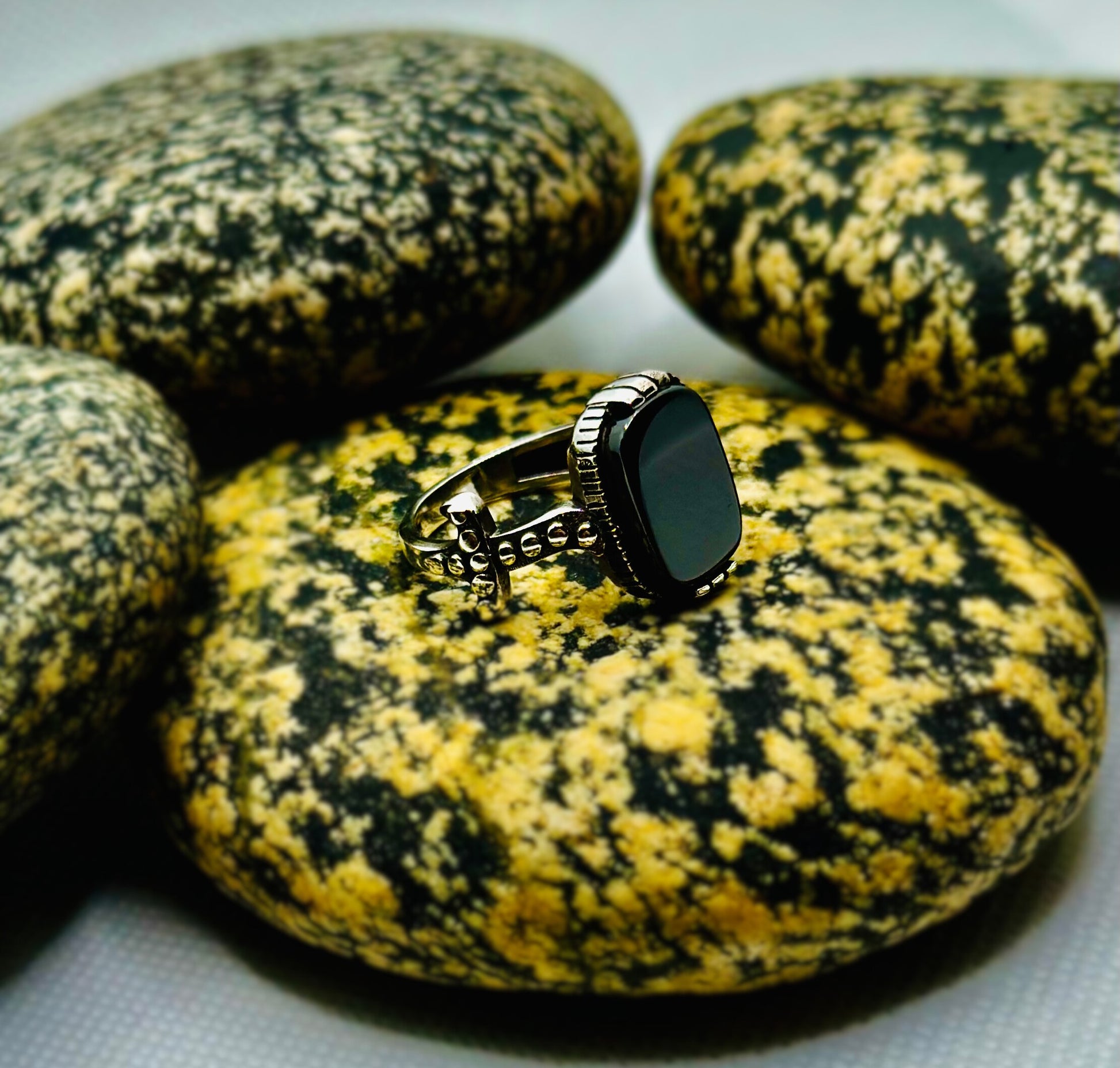 Turkish Warrior's Stone Ring (Pure Chandi 925)