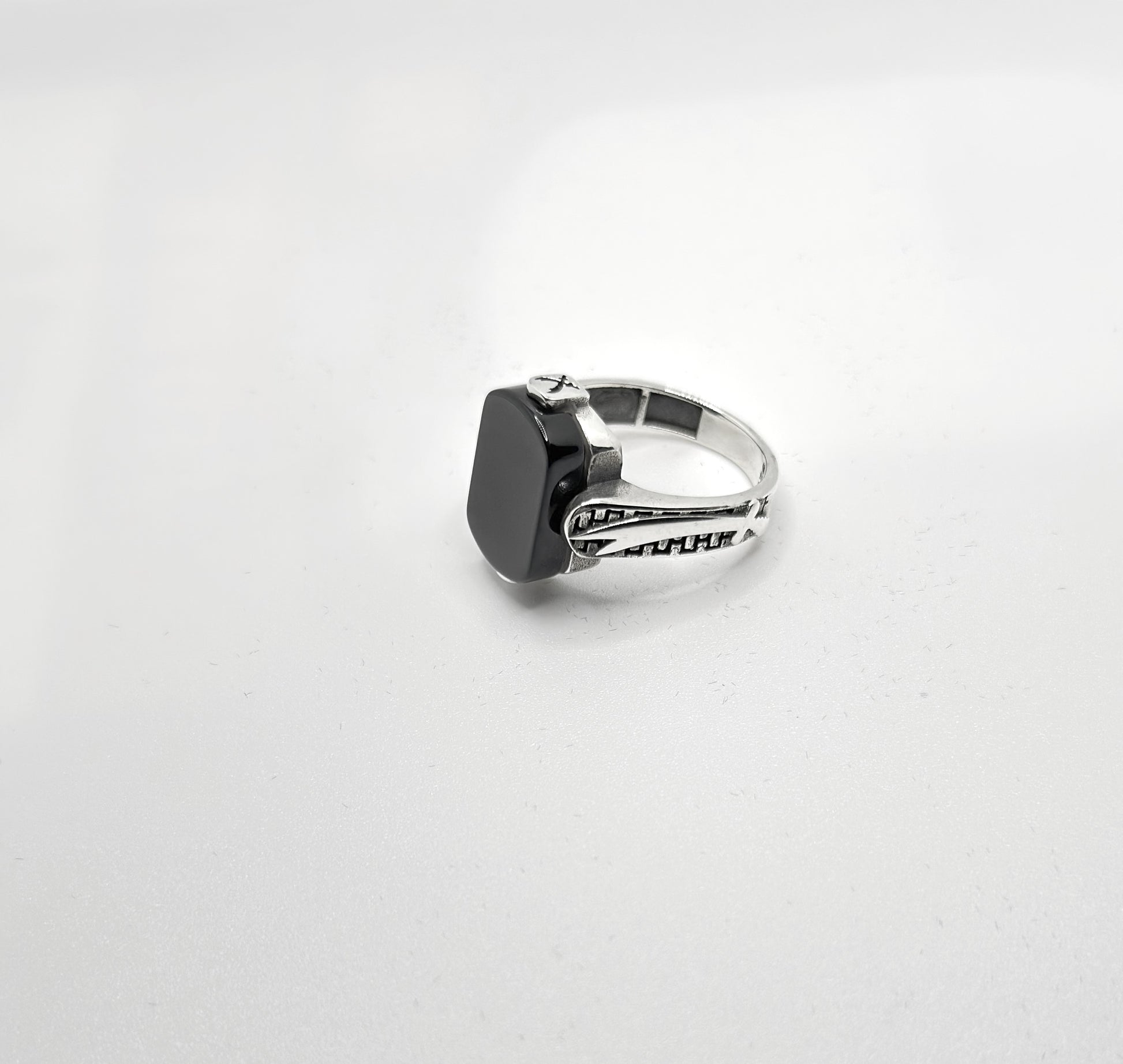 Turkish Signet Ring with Black Onyx (Pure Chandi 925)