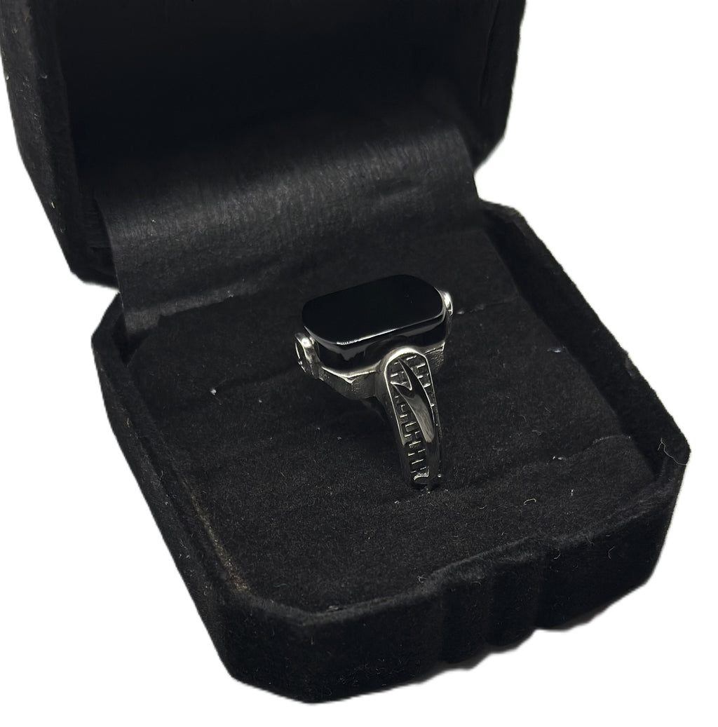 Turkish Signet Ring with Black Onyx (Pure Chandi 925)