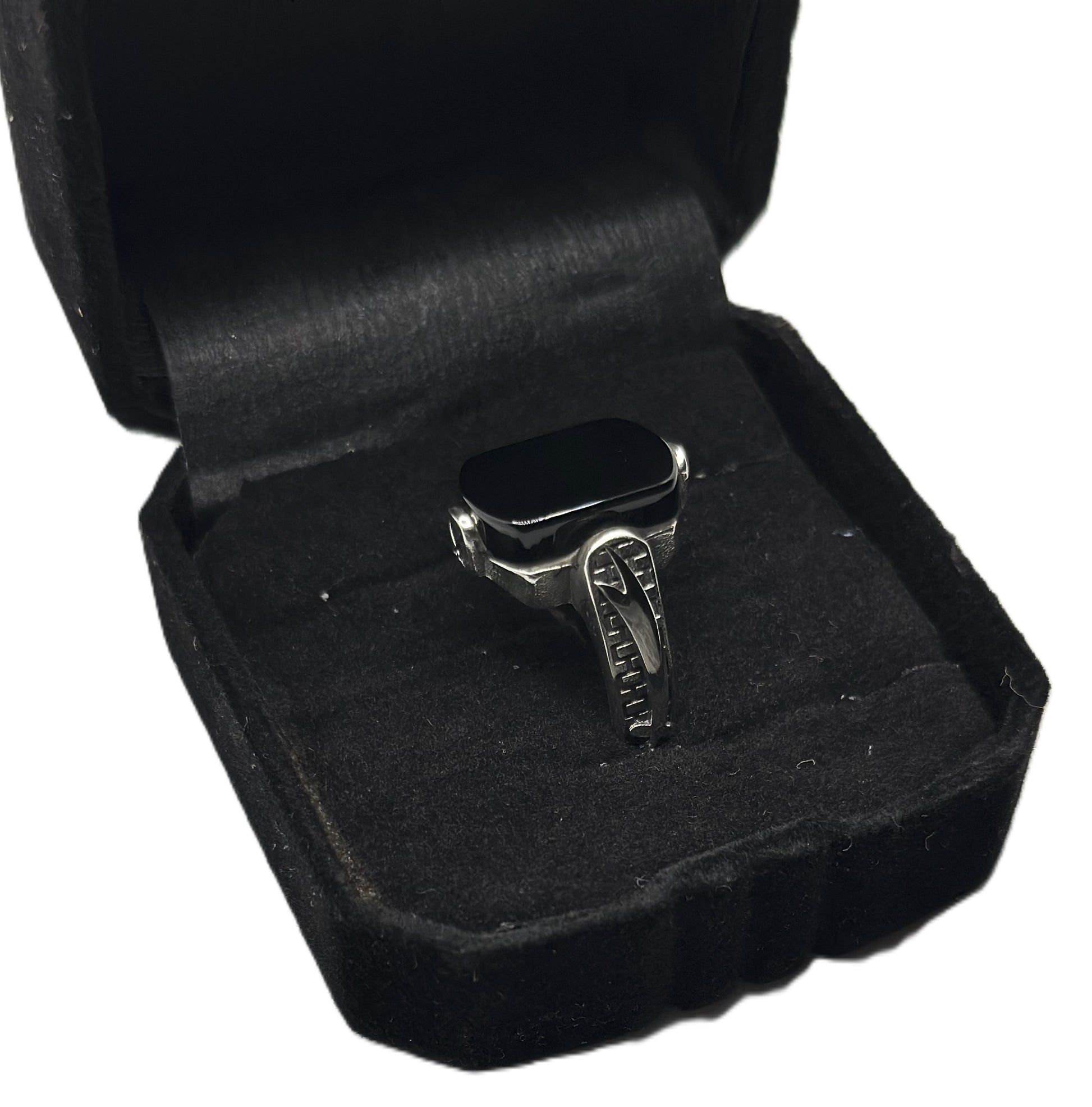 Turkish Signet Ring with Black Onyx (Pure Chandi 925)