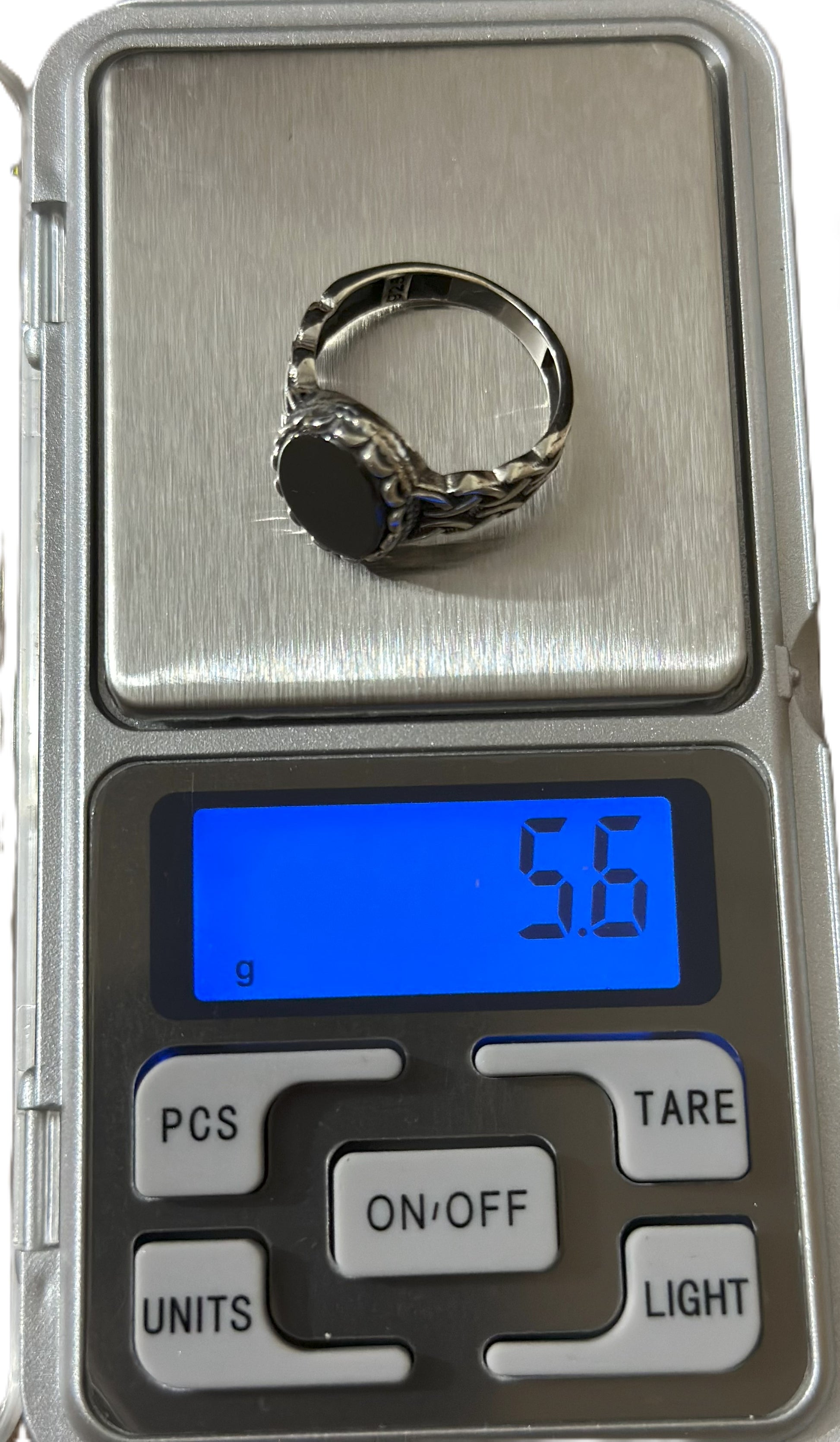 Ottoman Style Black Onyx Ring (Pure Chandi 925)