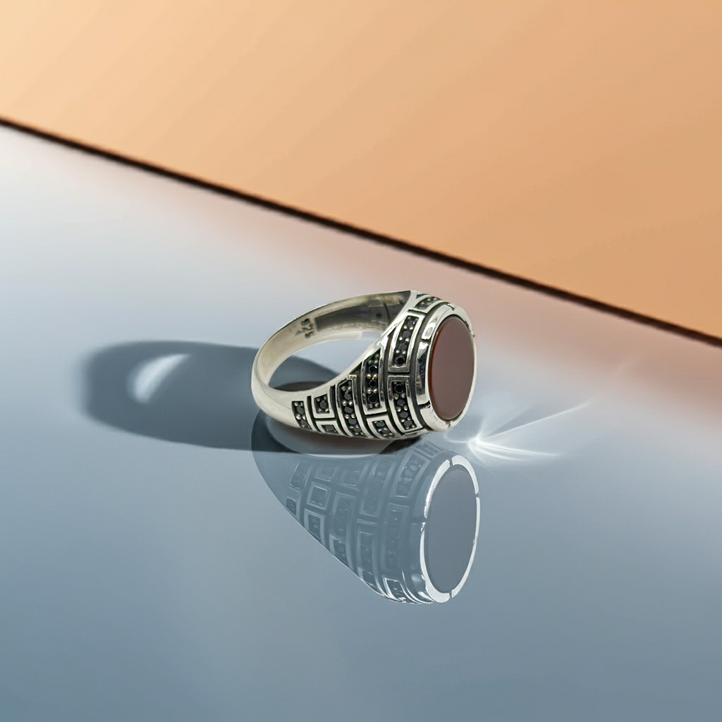 Turkish Carnelian Silver Ring (Pure Chandi 925)