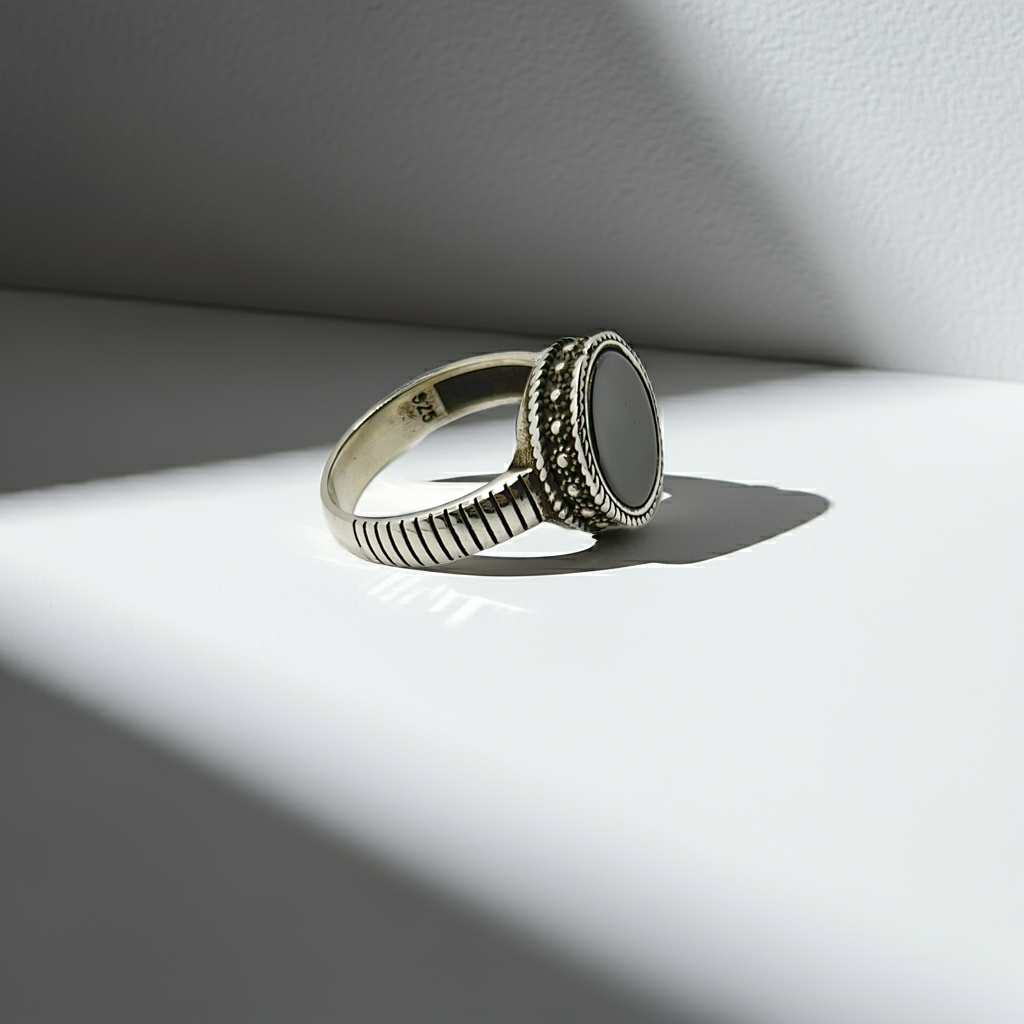 Turkish Akik Silver Ring (Pure Chandi 925)