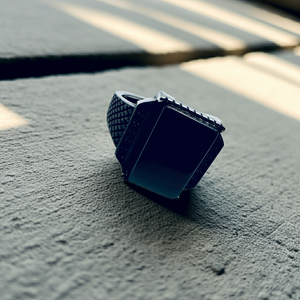 Bold Rectangle Silver Signet Ring (Pure Chandi 925)